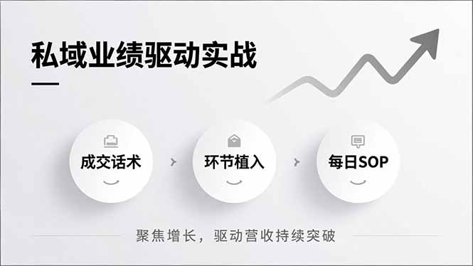 私域业绩驱动实战,成交话术、环节植入、每日SOP,聚焦增长,驱动营收持续突破