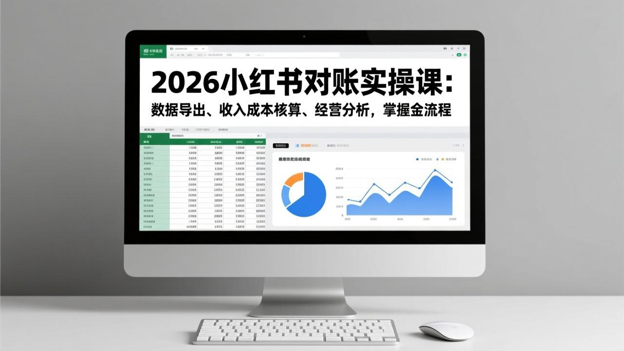 2026小红书对账实操课：数据导出、收入成本核算、经营分析，掌握全流程-800资源网