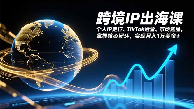 跨境IP出海课，个人IP定位、TikTok运营、市场选品，掌握核心闭环，实现月入1万美金+-800资源网