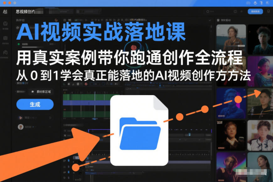 AI视频实战落地课，用真实案例带你跑通创作全流程，从0到1学会真正能落地的AI视频创作方法-800资源网