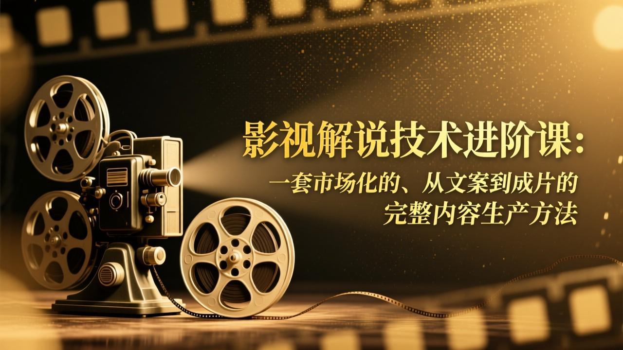 影视解说技术进阶课：一套市场化的、从文案到成片的完整内容生产方法-800资源网