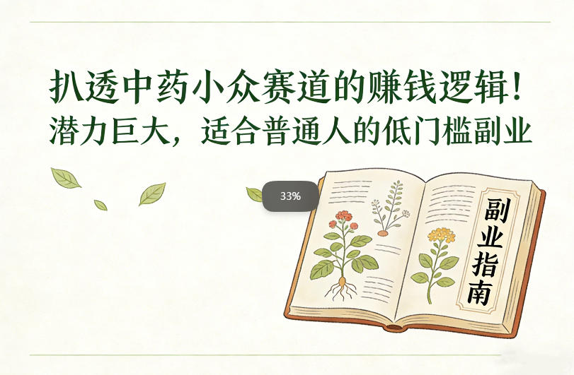 扒透中药小众赛道的賺米逻辑，潜力巨大，适合普通人的低门槛副业-800资源网