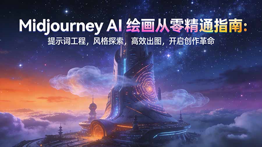 Midjourney AI绘画从零精通指南：提示词工程，风格探索，高效出图，开启创作革命-800资源网
