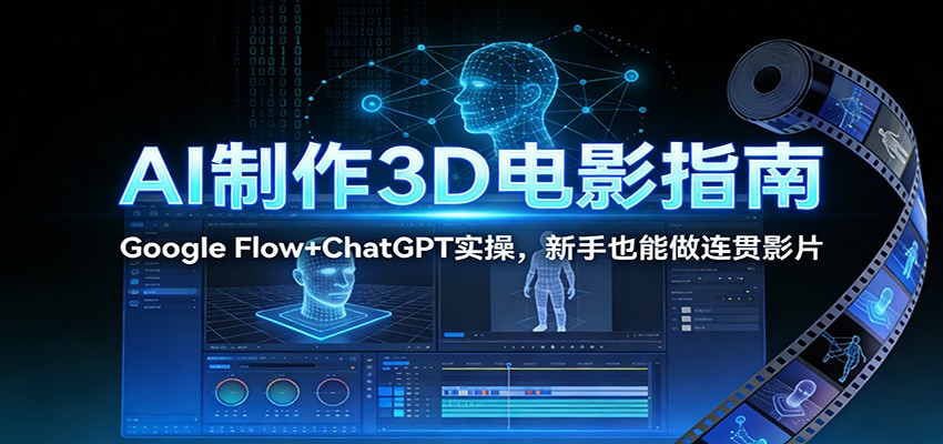 AI制作3D电影指南：Google Flow+ChatGPT实操，新手也能做连贯影片-800资源网