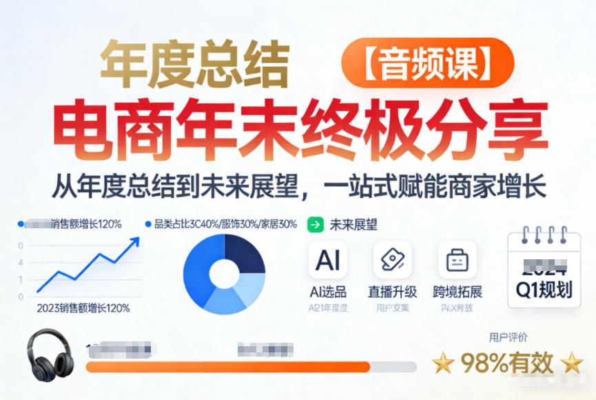 电商年未终极分享，从年度总结到未来展望，一站式赋能商家增长【音频课】-800资源网