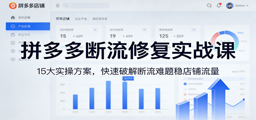 拼多多断流修复实战课：15大实操方案，快速破解断流难题稳店铺流量-800资源网