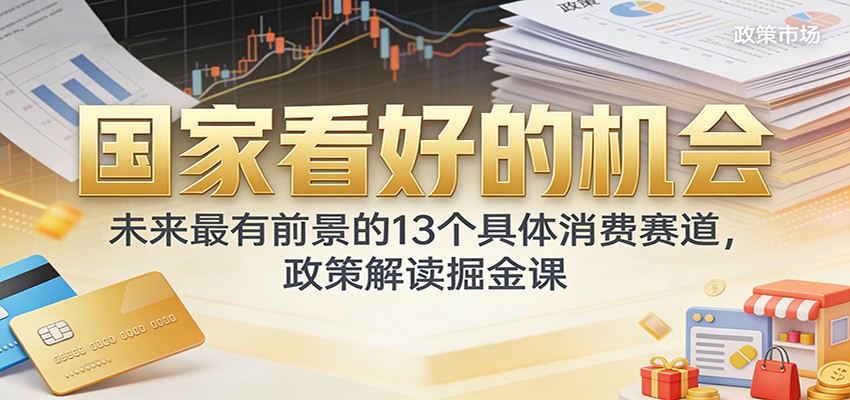 公众号付费文章：国家看好的机会，未来最有前景的13个具体消费赛道，政策解读掘金课-800资源网