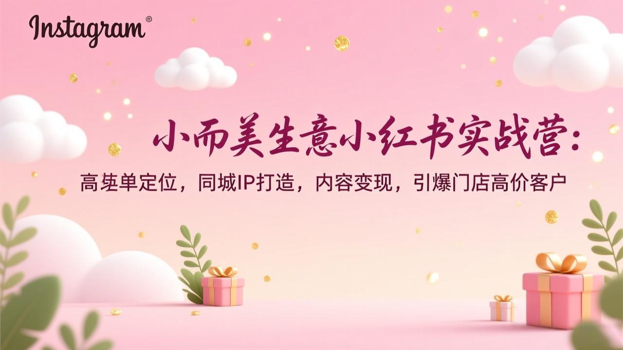 小而美生意小红书实战营：高客单定位，同城IP打造，内容变现，引爆门店高价客户-800资源网