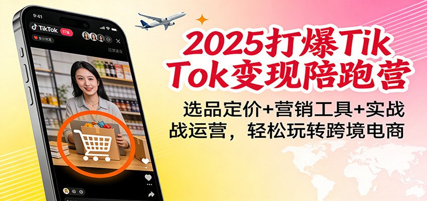 2025打爆TikTok变现陪跑营：选品定价+营销工具+实战运营，轻松玩转跨境电商-800资源网